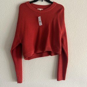 DARK BURNT ORANGE CROP SWEATER